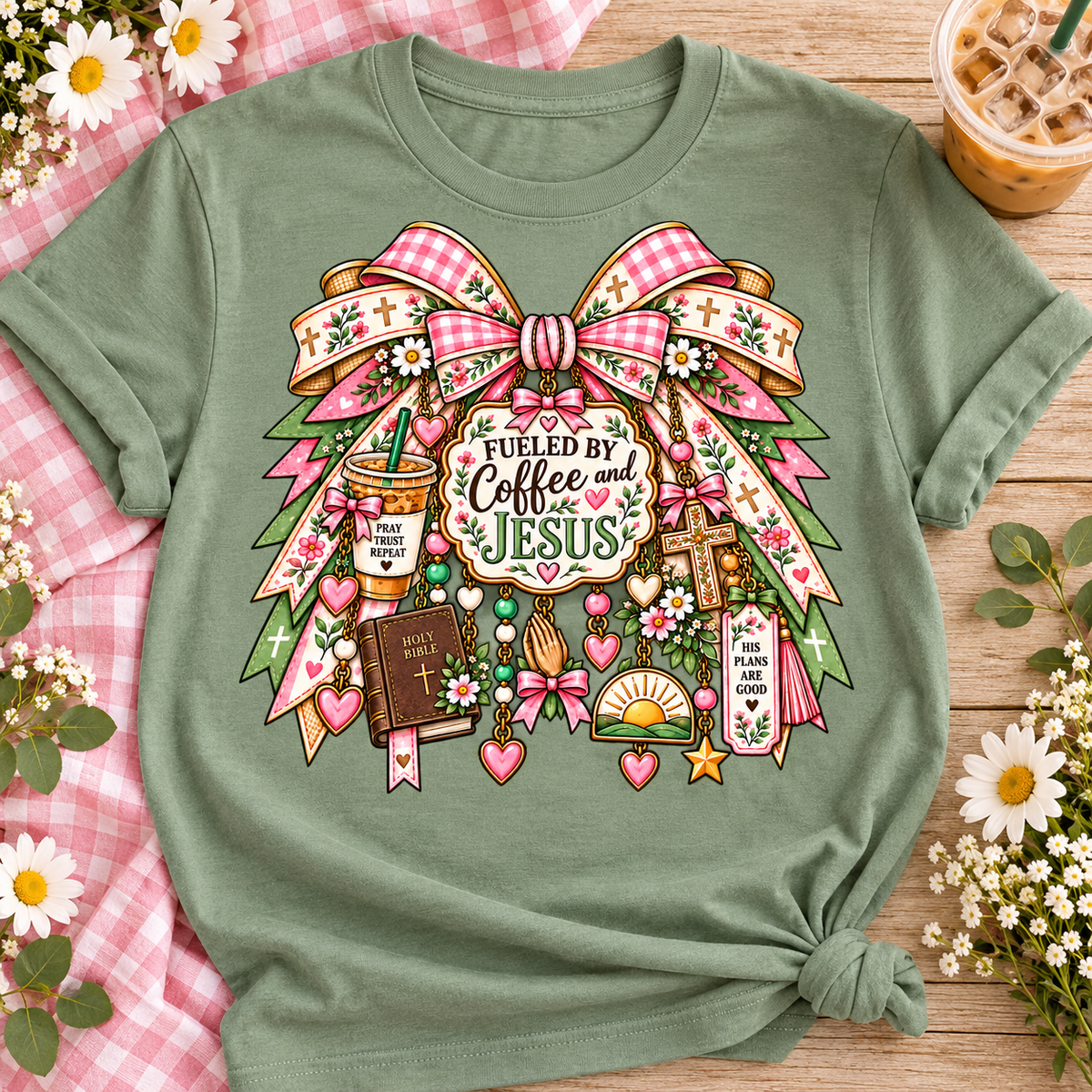 Fueled by Coffee and Jesus PNG | Christian Coffee Digital Download