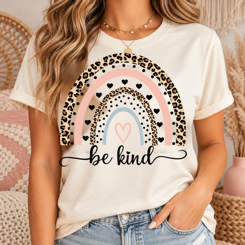 Be Kind Leopard Rainbow PNG | Boho Rainbow Kindness Digital Download