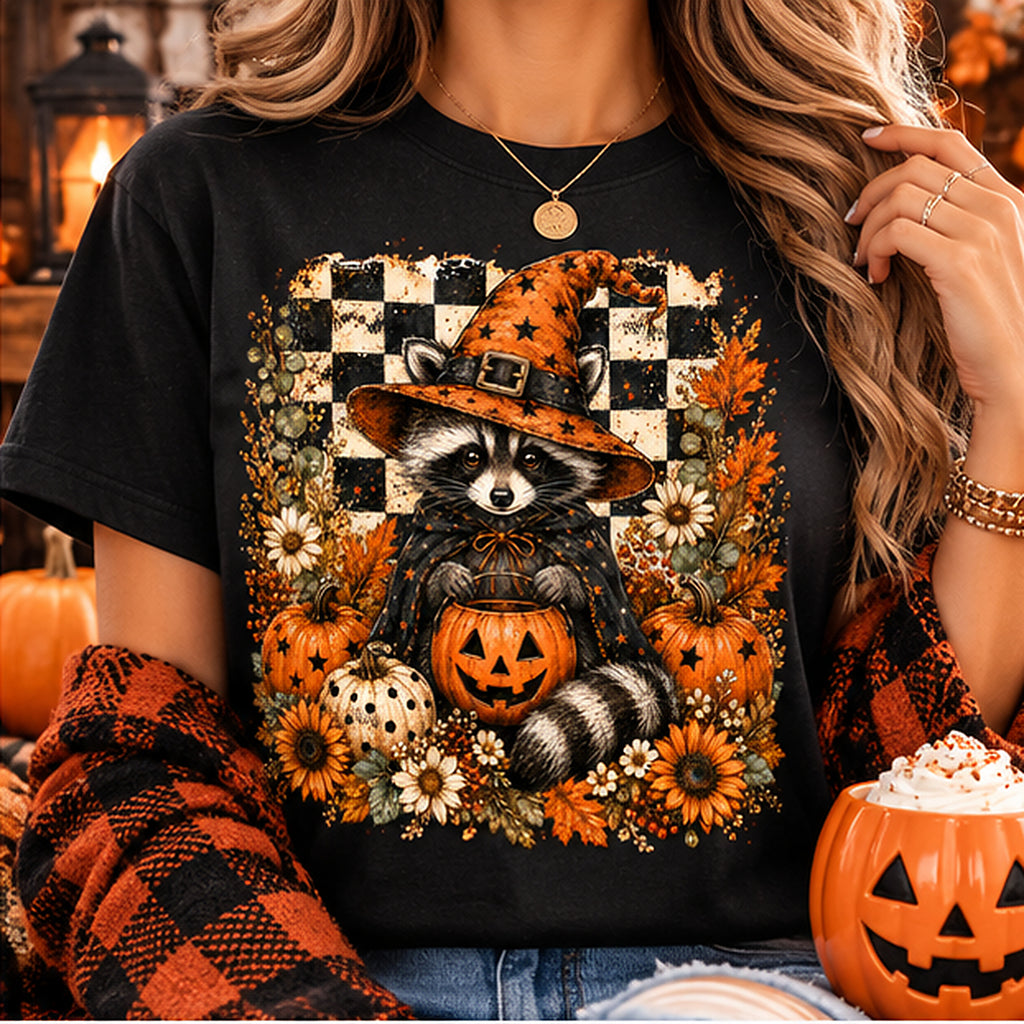 Raccoon Witch PNG | Halloween Fall Digital Download