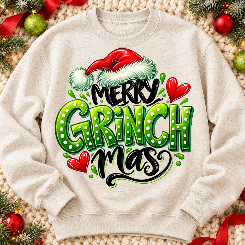 Merry Grinchmas PNG | Christmas Grinch Style Digital Download