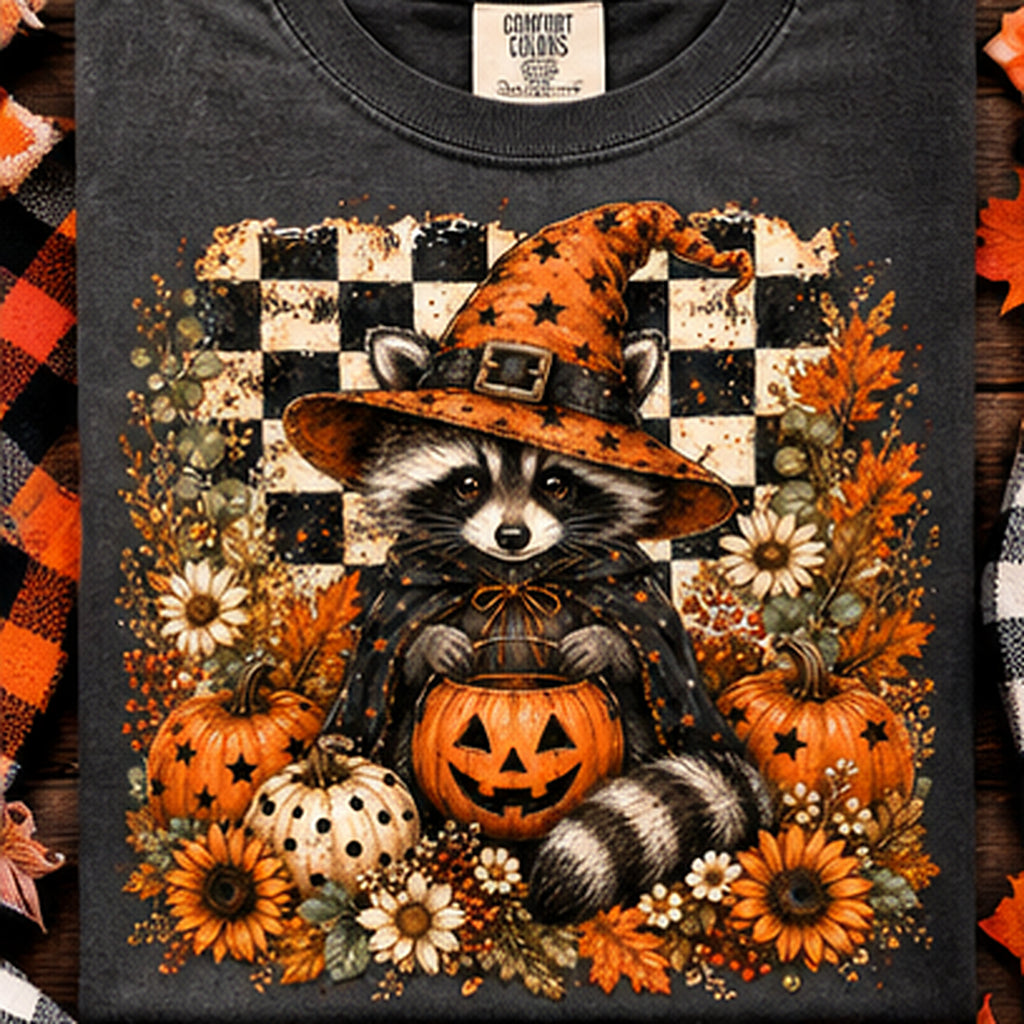 Raccoon Witch PNG | Halloween Fall Digital Download