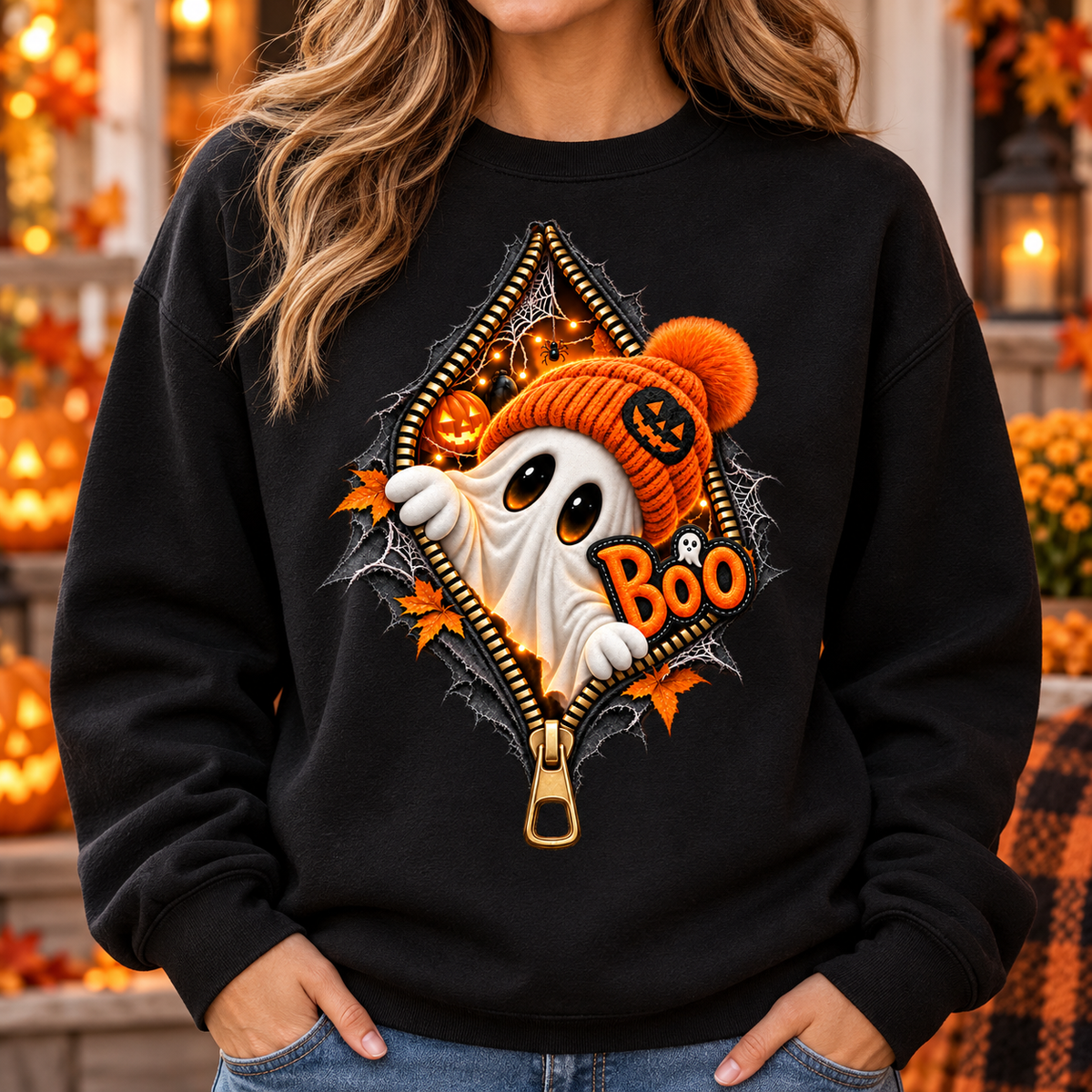 Boo Ghost PNG | Halloween Zipper Ghost Digital Download