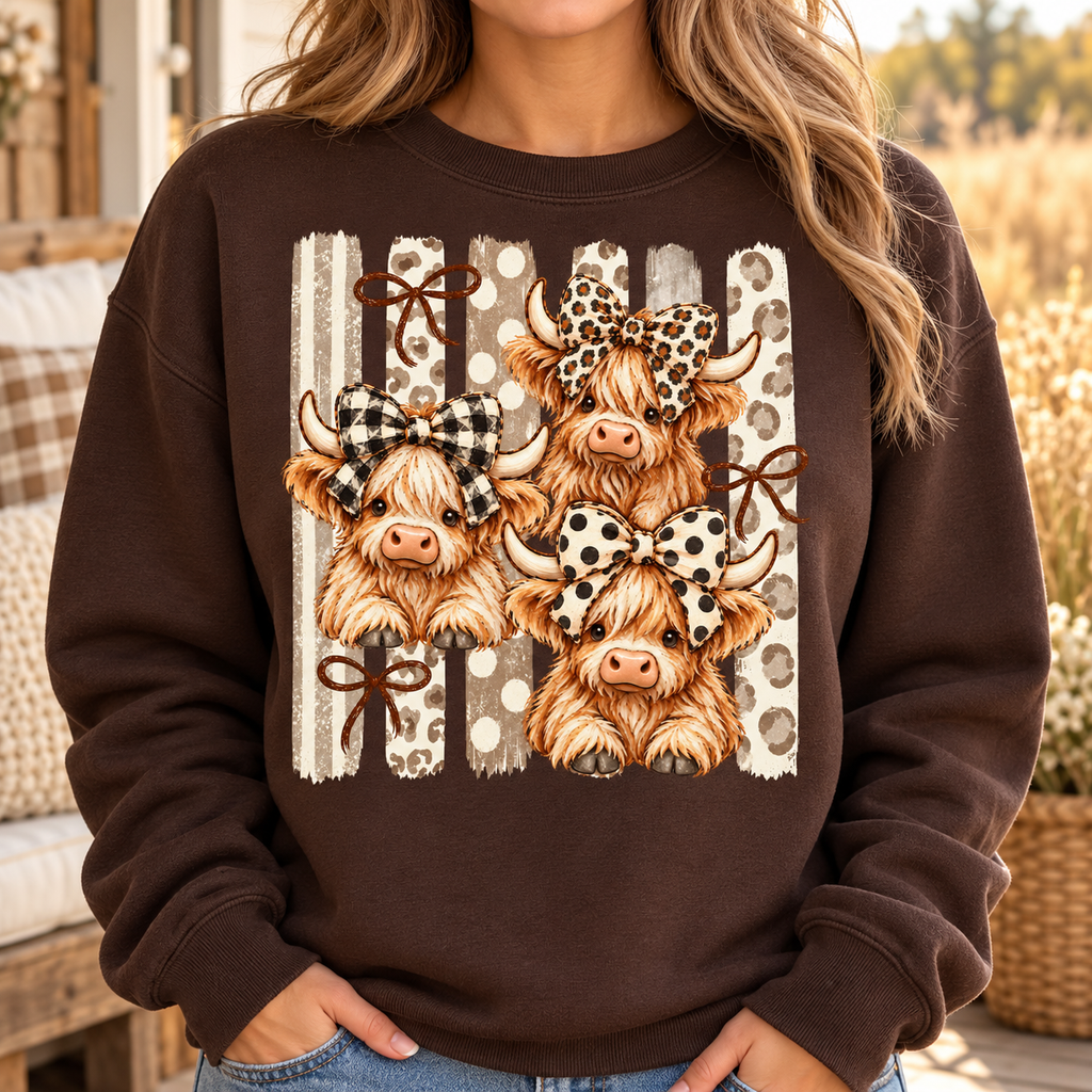 Highland Cow PNG | Cowgirl Bow Country Digital Download