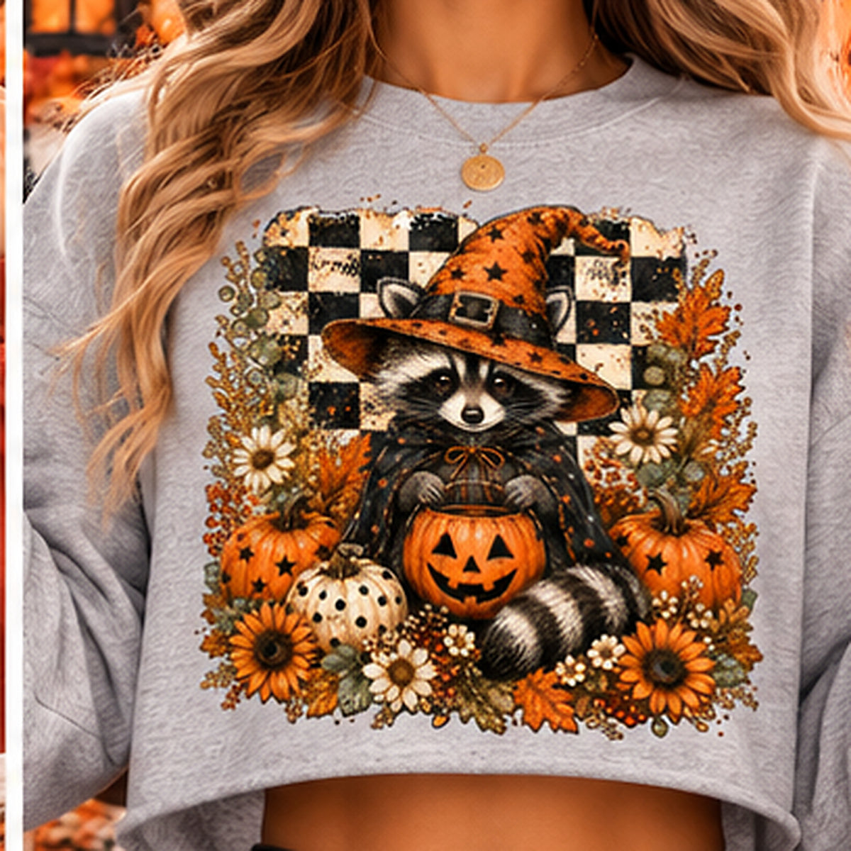 Raccoon Witch PNG | Halloween Fall Digital Download