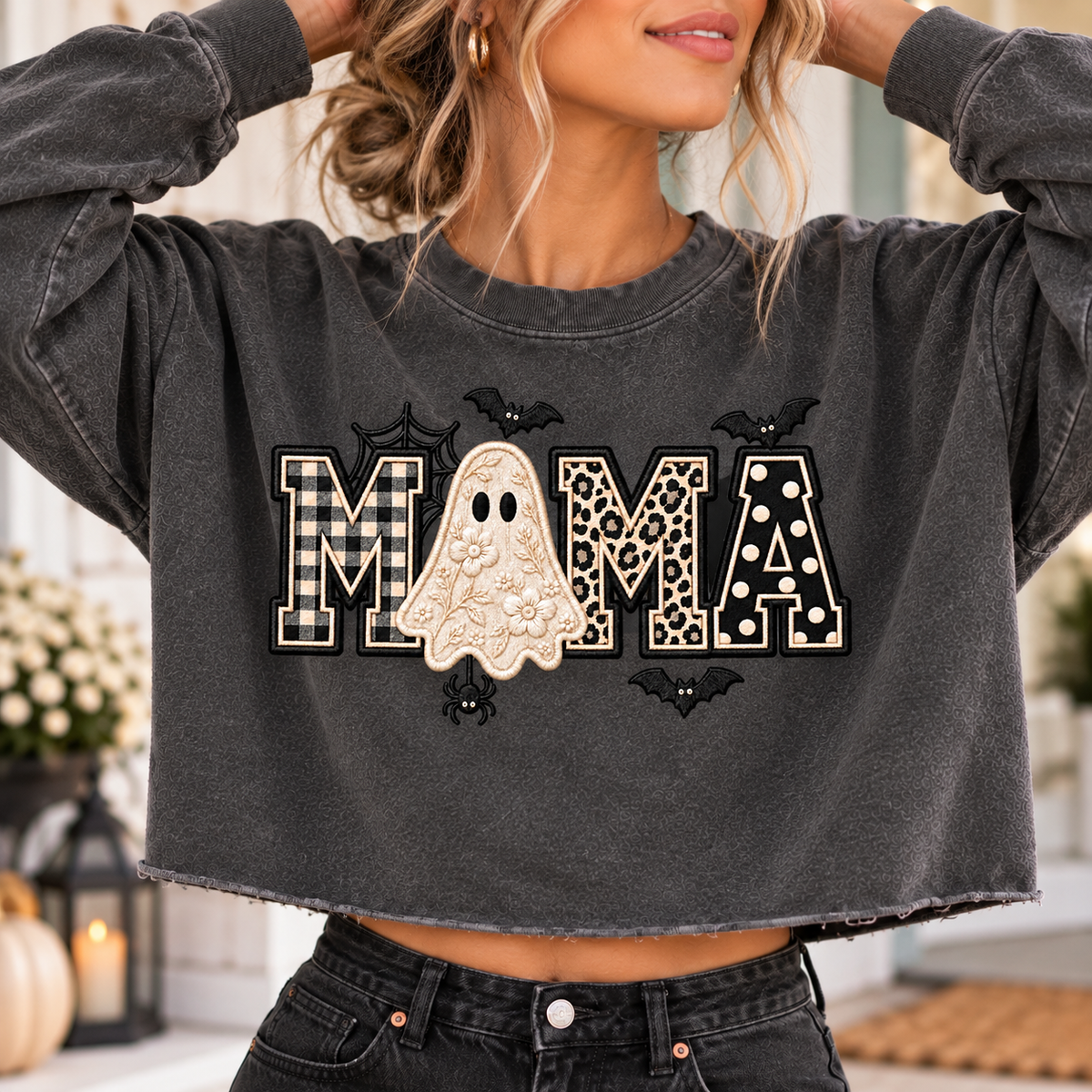 Halloween Mama PNG | Ghost Mom Faux Applique Digital Download