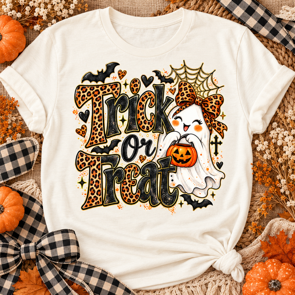 Trick or Treat PNG | Leopard Ghost Halloween Digital Download