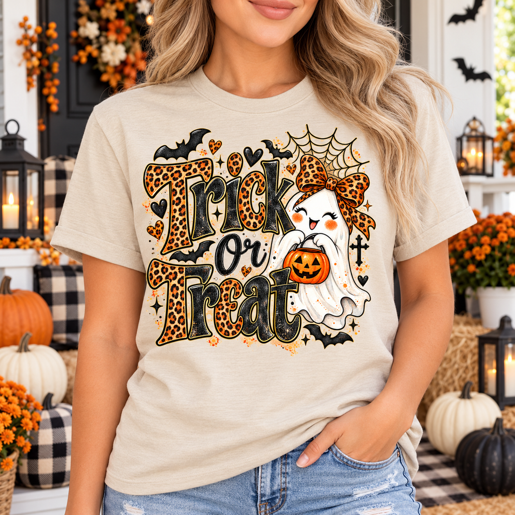 Trick or Treat PNG | Leopard Ghost Halloween Digital Download