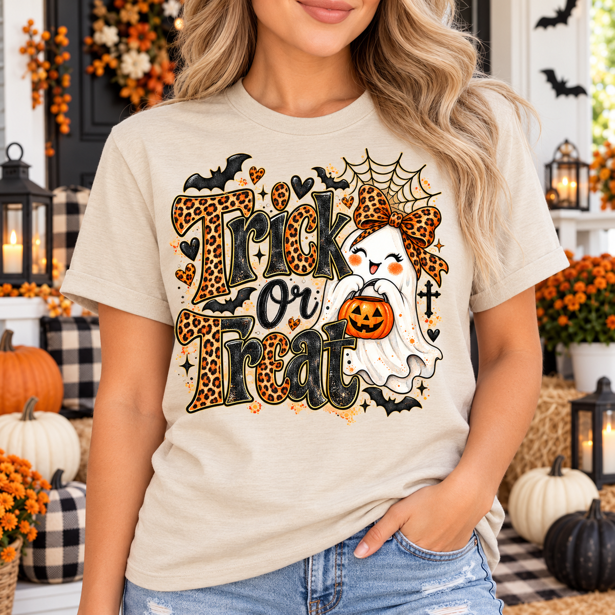 Trick or Treat PNG | Leopard Ghost Halloween Digital Download