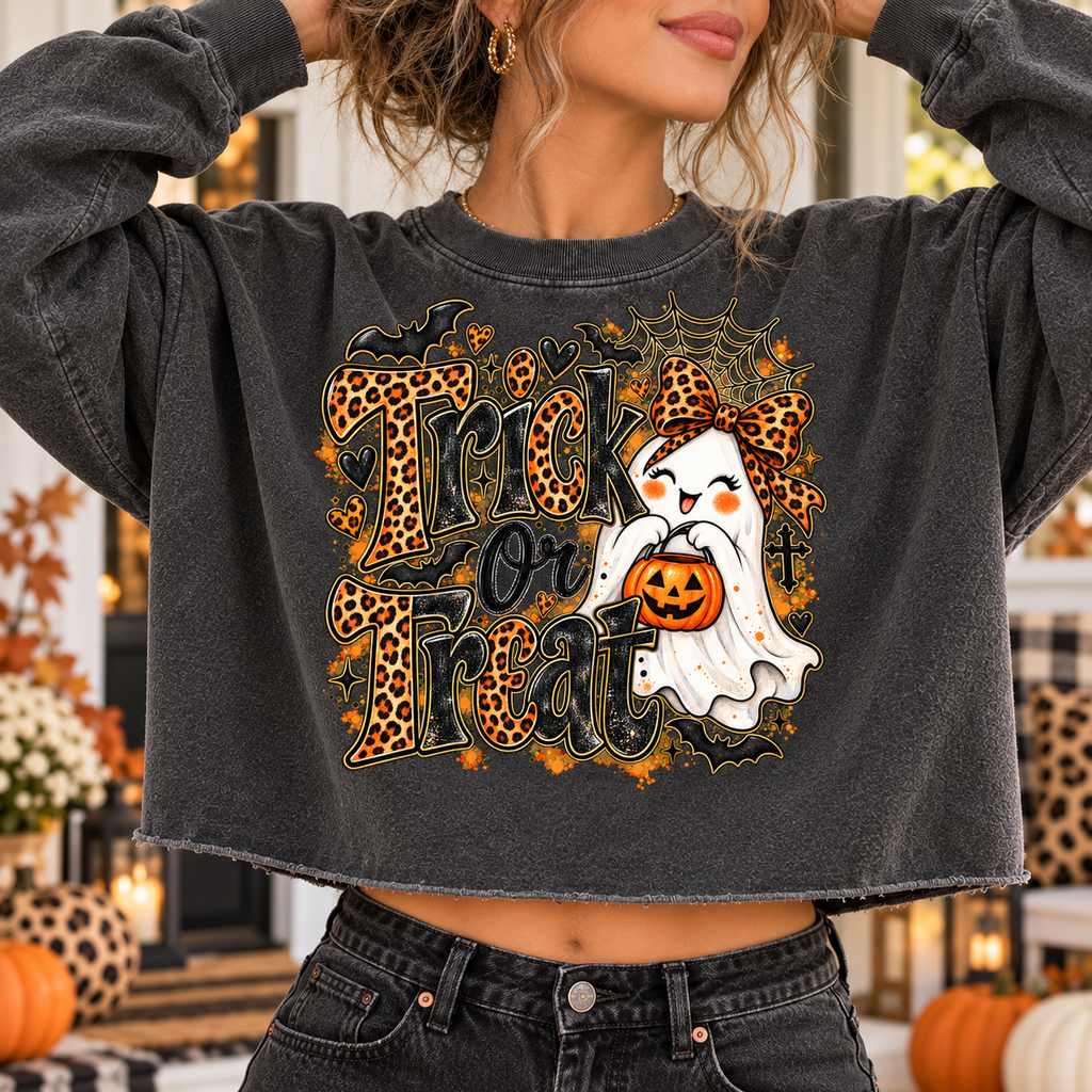 Trick or Treat PNG | Leopard Ghost Halloween Digital Download