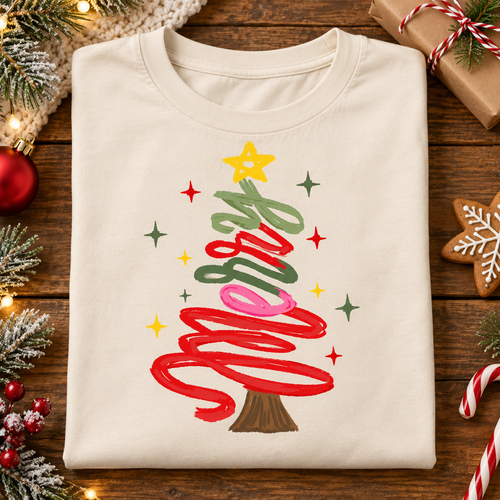 Colorful Christmas Tree PNG | Holiday Digital Download