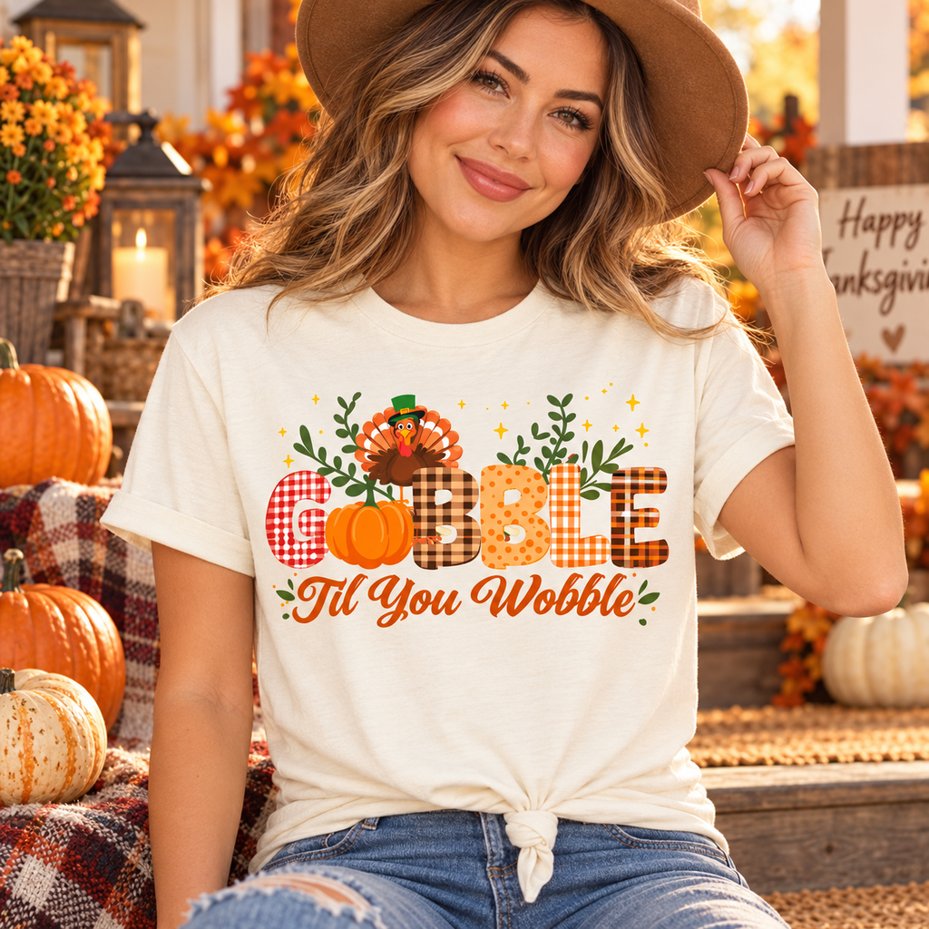 Gobble Til You Wobble PNG | Thanksgiving Turkey Digital Download