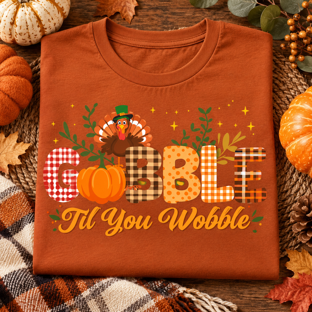 Gobble Til You Wobble PNG | Thanksgiving Turkey Digital Download