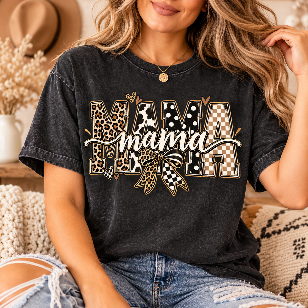 Mama PNG | Leopard Cow Print Mom Digital Download