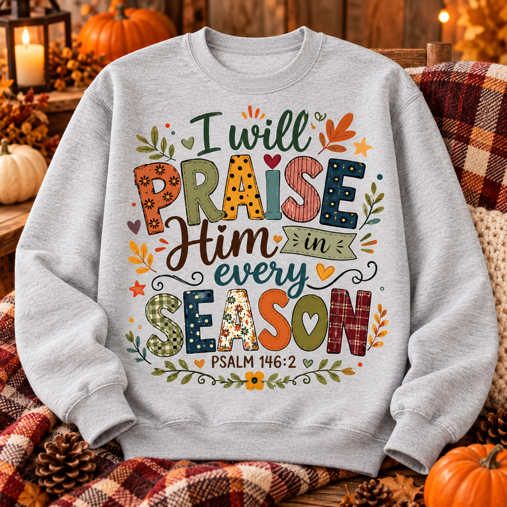I Will Praise Him PNG | Psalm 146:2 Christian Digital Download