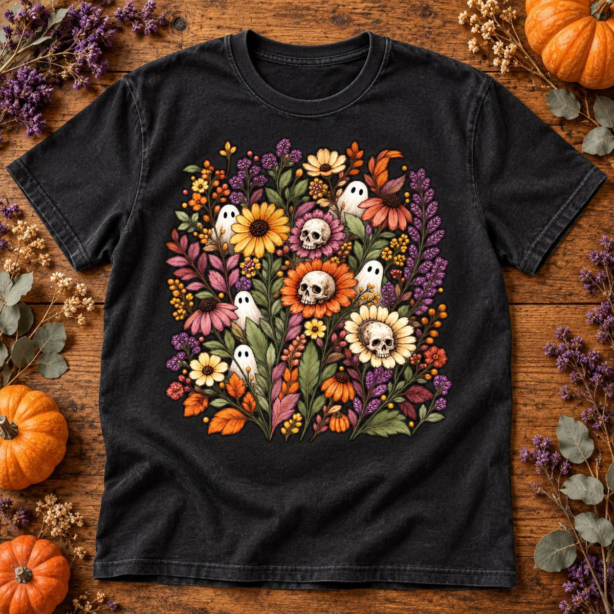 Halloween Floral Ghost PNG | Skull Flower Bouquet Digital Download